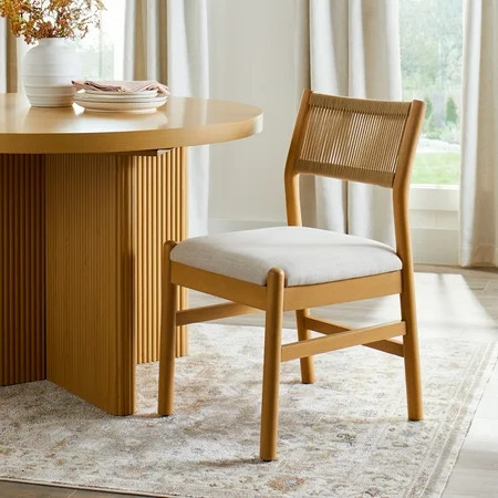 Better Homes & Gardens Lillian Fluted Dining Chairs 2 Pack, Pine and Cream | Walmart (US)