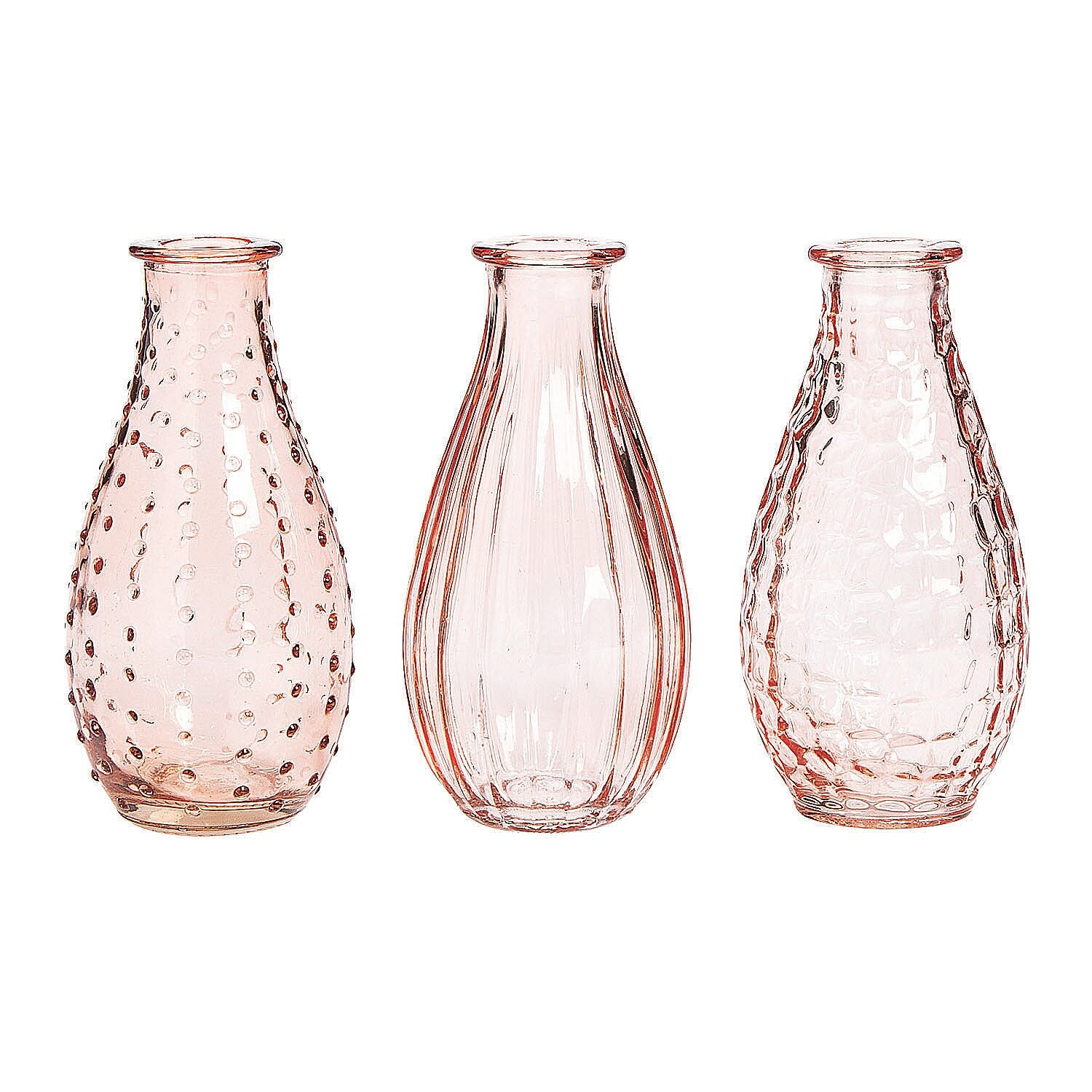 Pink Glass Bud Vases, All Seasons, Home Decor, Home Accents, 3 Pieces | Bed Bath & Beyond
