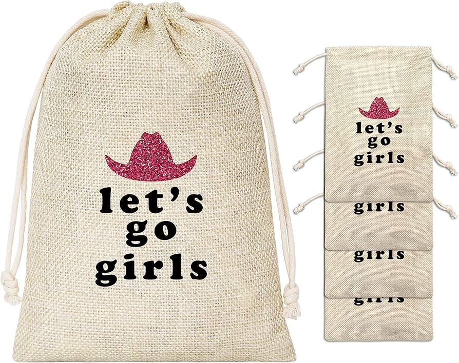Hangover Gift Bags - Let's Go Girls - Cotton Gift Bag For Bachelorette Party, Engagement Party, W... | Amazon (US)