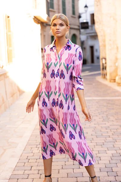 Shirt Dress Midi- Sumba Pink | Oliphant Design