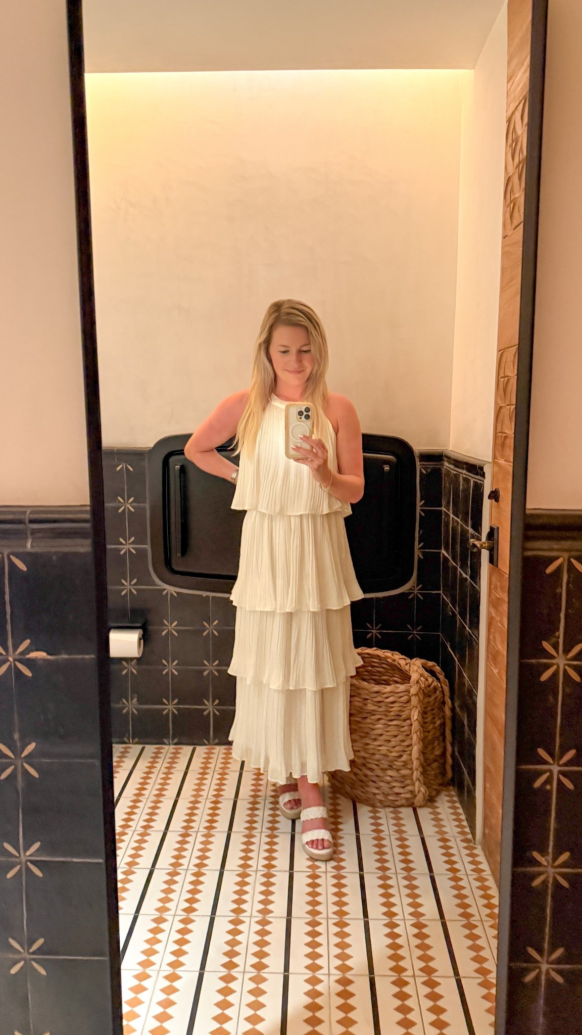 A white tiered dress that feels made for a Four Seasons Cabo rooftop date night. Lightweight, flowy, and effortlessly elegant — perfect for brides-to-be, destination wedding events, or any elevated vacation dinner. Easy to dress up with heels or keep relaxed with sandals, this is one of those pieces that always looks polished with minimal effort.

white dress, bridal white dress, bride to be outfit, destination wedding dress, Cabo outfit, Four Seasons Cabo outfit, rooftop dinner outfit, vacation dinner dress, resort wear dress, summer white dress, flowy maxi dress, tiered white dress, honeymoon outfit, beach vacation outfit



#LTKTravel #LTKWedding