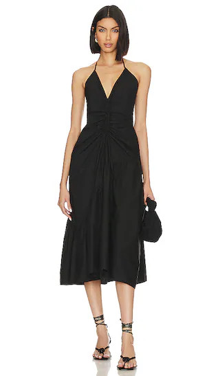 Stanza Midi Dress in Black | Revolve Clothing (Global)