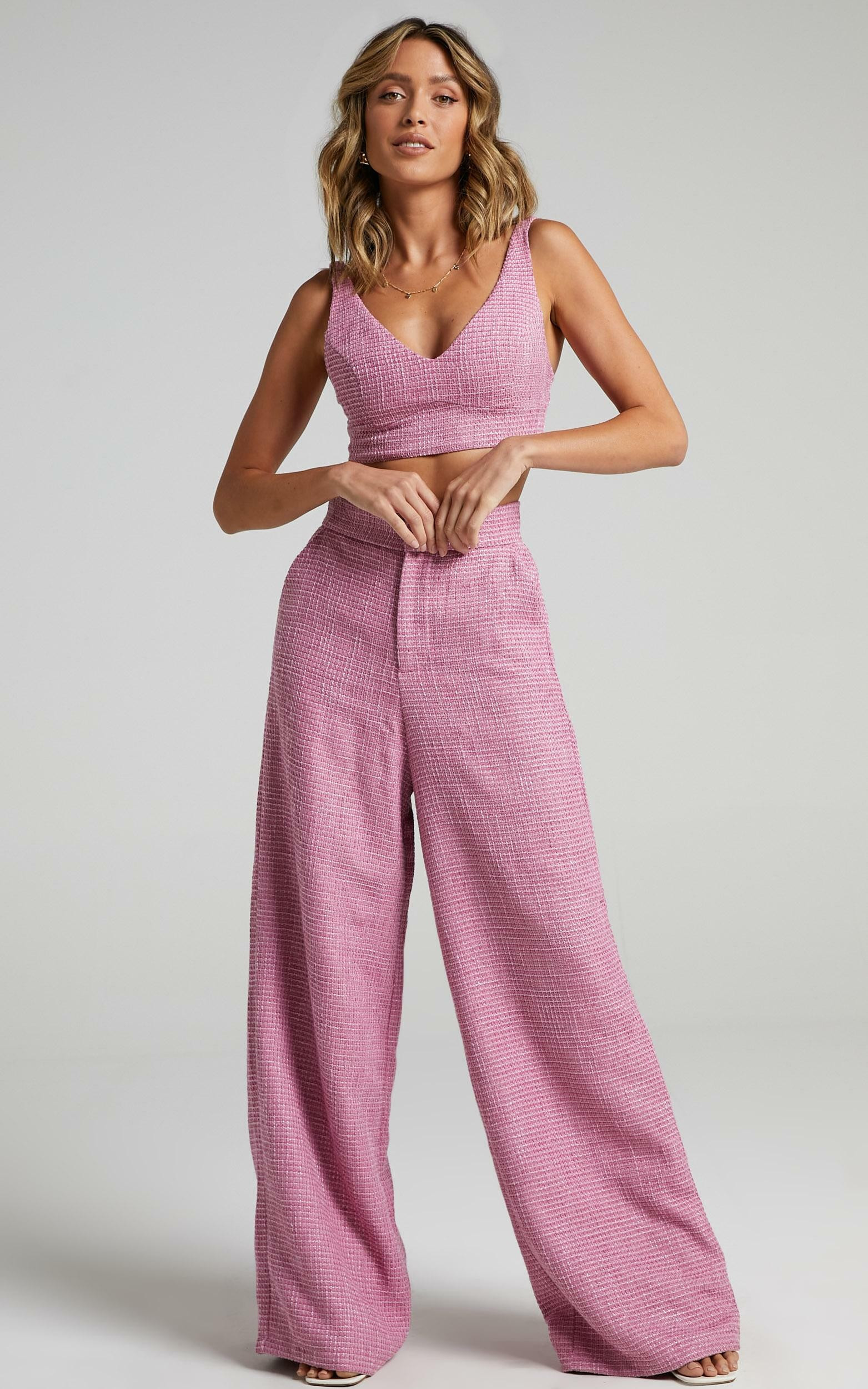 Adelaide Two Piece Wide Leg Set in Pink | Showpo | Showpo - deactived