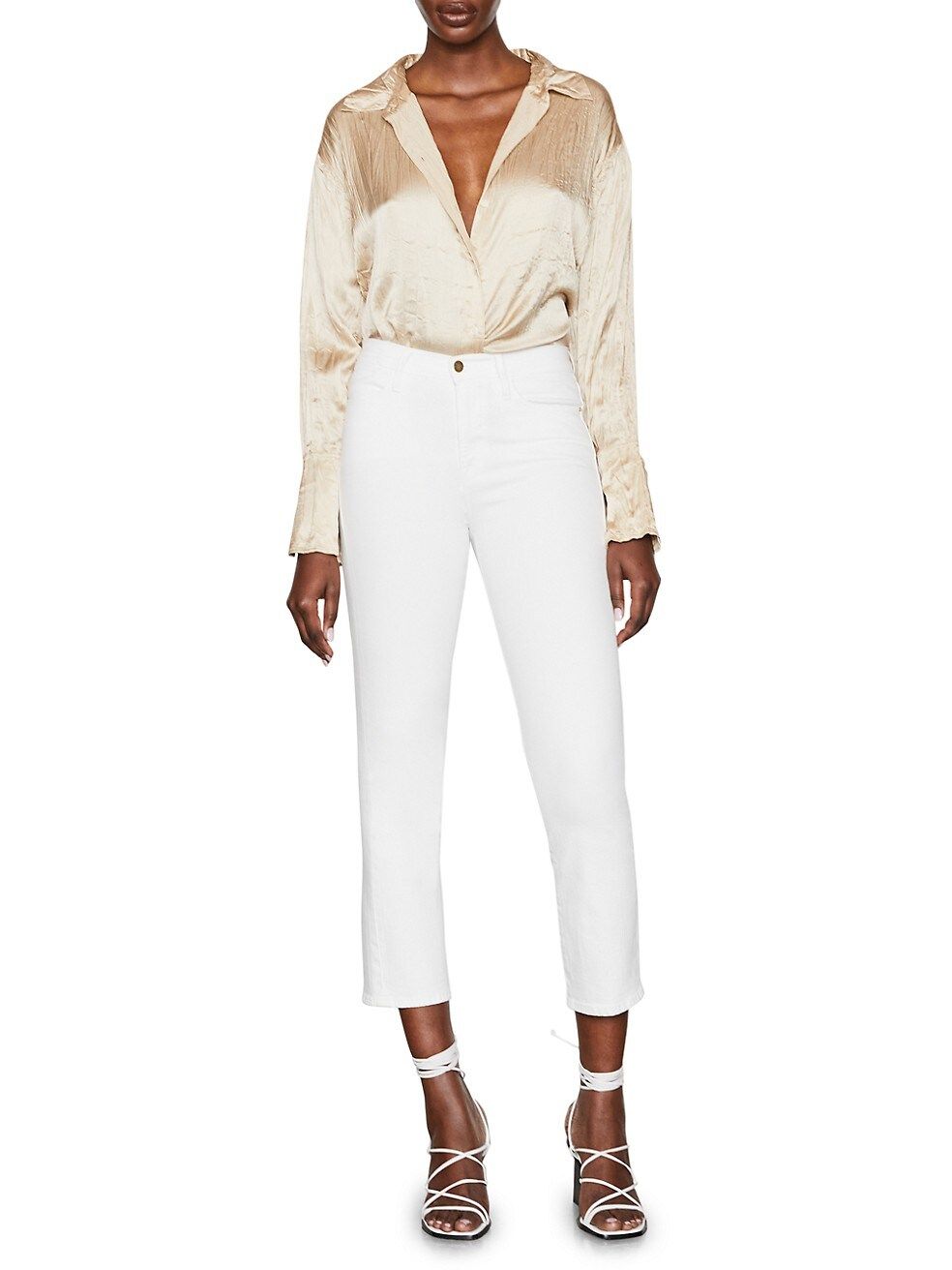 Le High High-Rise Stretch Straight-Leg Jeans | Saks Fifth Avenue