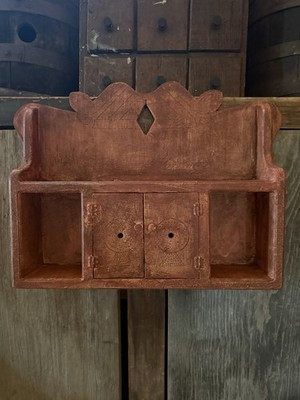 Primitive Vintage Wall Cabinet/Shelf Scalloped Top Early Cabin Goods  | eBay | eBay US