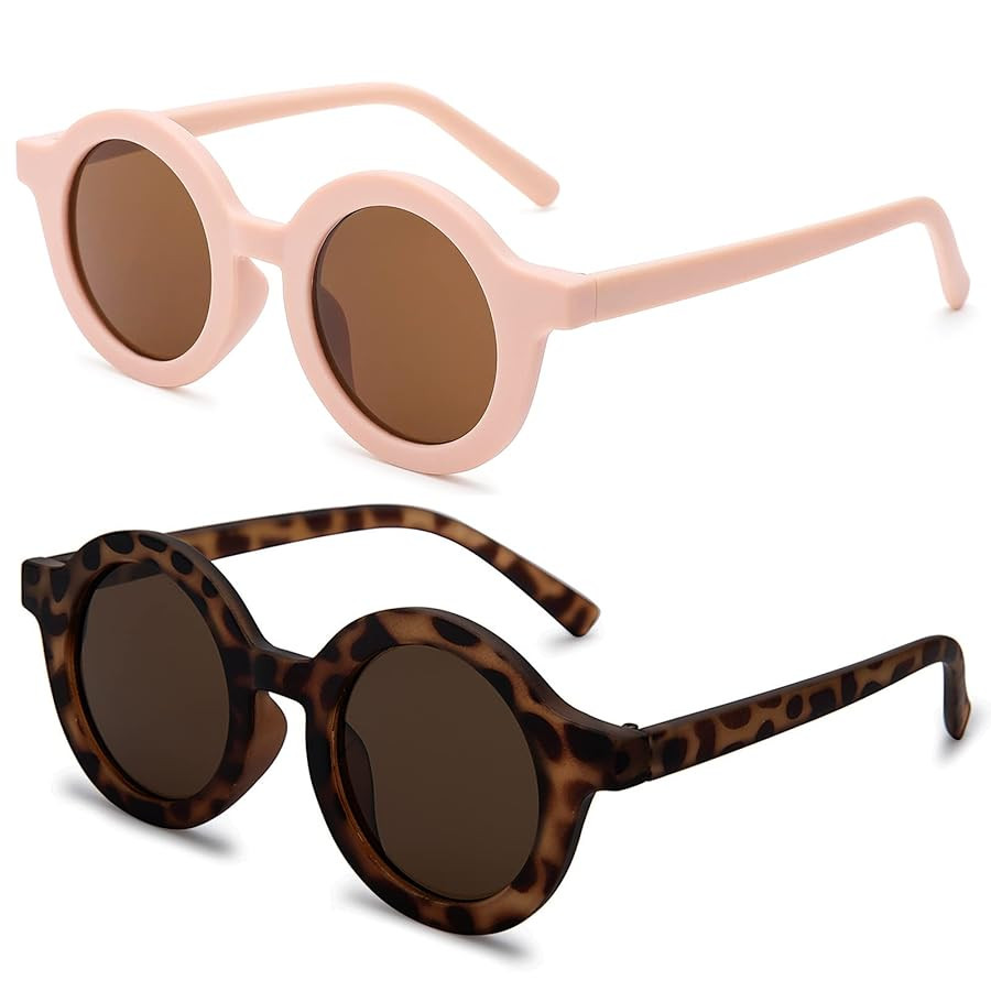 COASION Cute Round Kids Sunglasses UV Protection Flexible Rubber Glasses Shades for Toddler Girls... | Amazon (US)