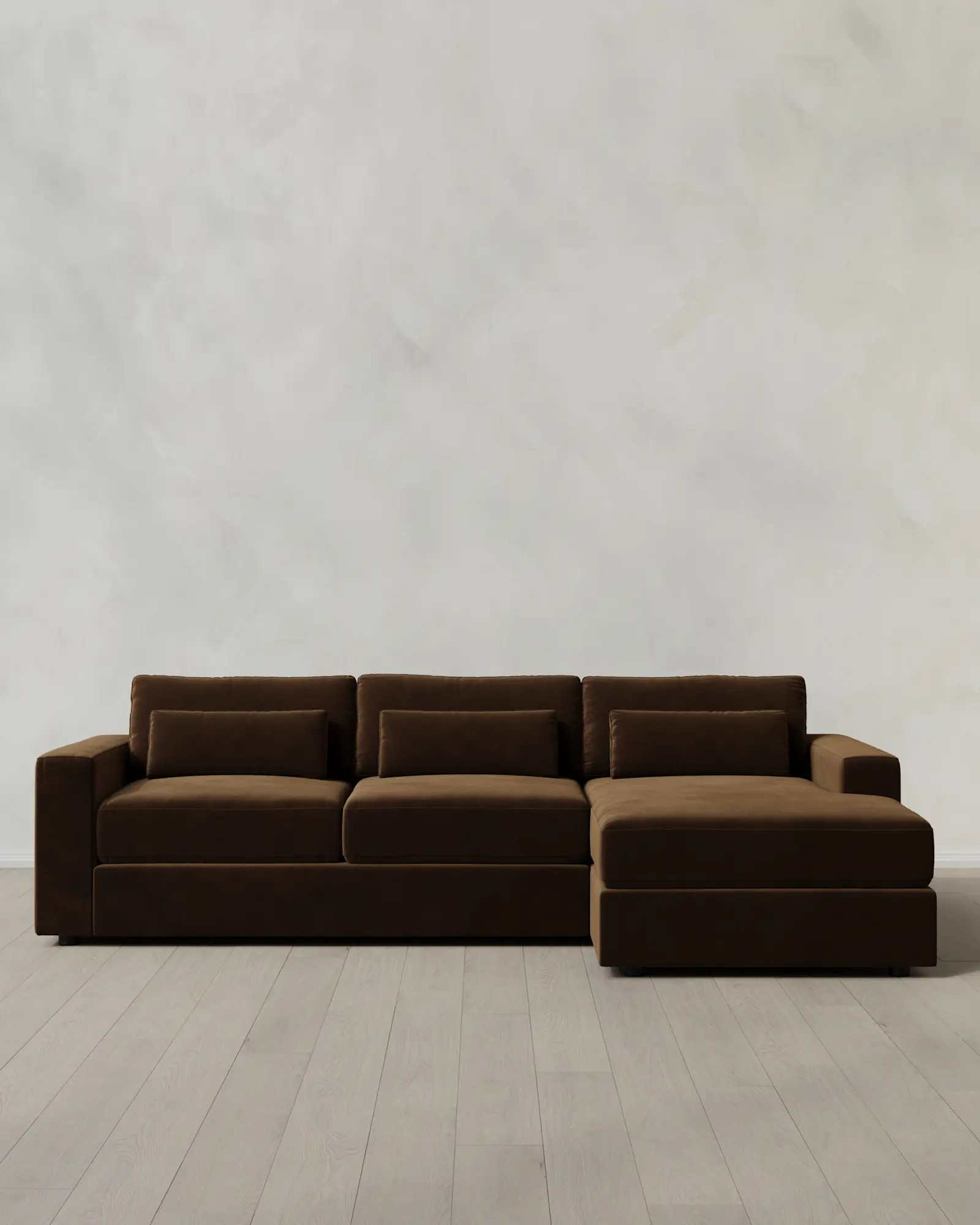 Ashford Deep Seat Chaise Sectional in Performance Velvet | Quince