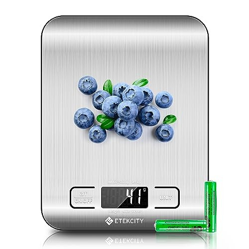 Etekcity Food Kitchen Scale, Digital Grams and Ounces for Weight Loss, Baking, Cooking, Keto and Meal Prep, LCD Display, Medium, 304 Stainless Steel | Amazon (US)