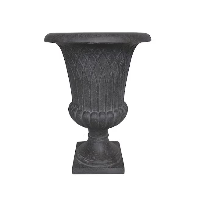 allen + roth Medium (8-25-Quart) 11.25-in W x 21-in H Brown Fiberglass Planter with Drainage Hole... | Lowe's