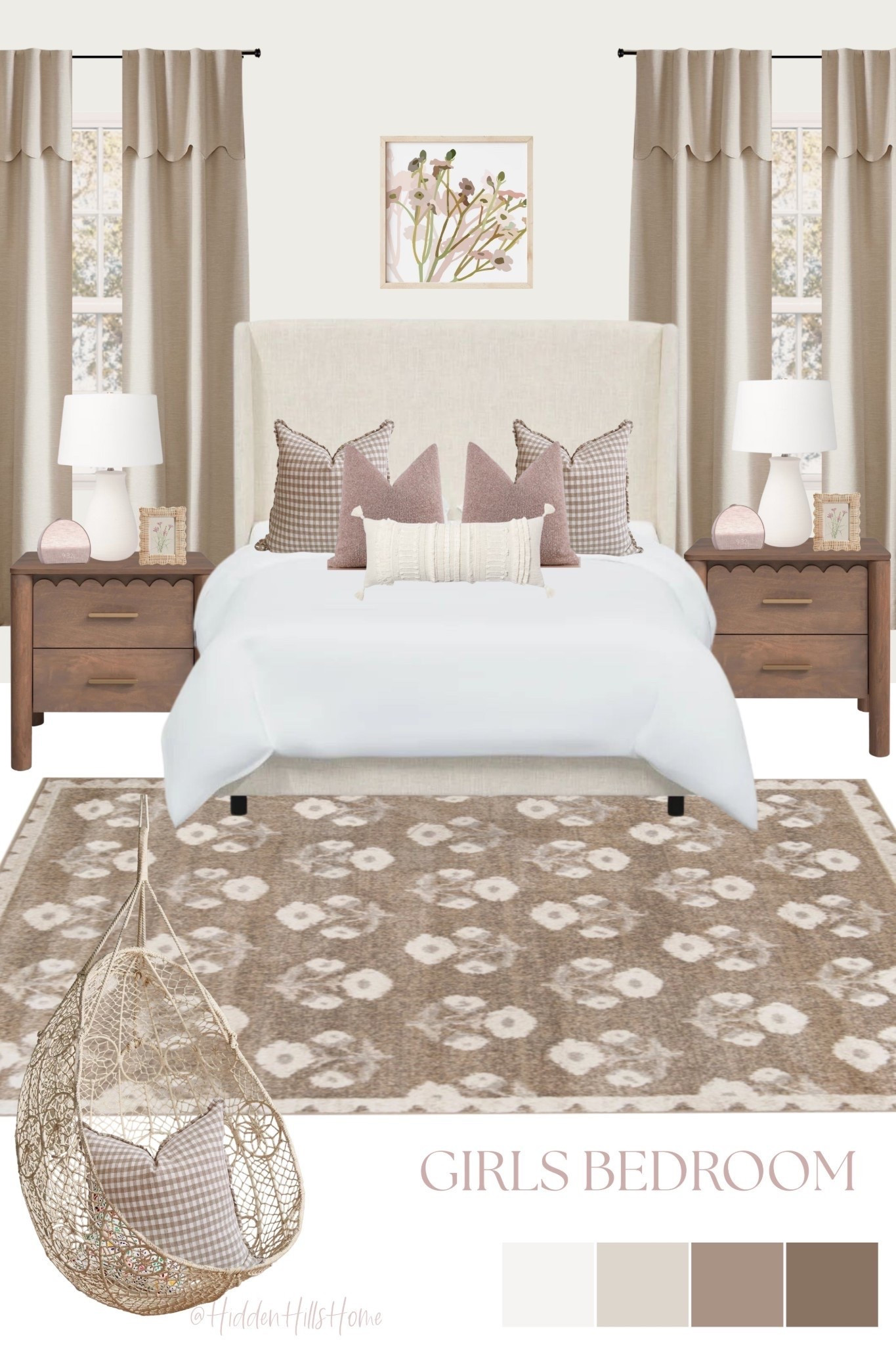 Girls room decor mood board, Tween or teen girls bedroom design, cute girls room decor ideas, Tilly bed, nightstands, home decor #bedroom

#LTKHome #LTKSaleAlert #LTKKids