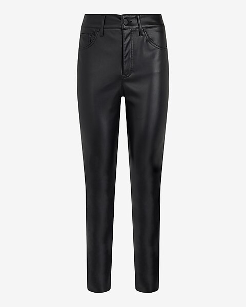 High Waisted Faux Leather '90s Skinny Pant | Express
