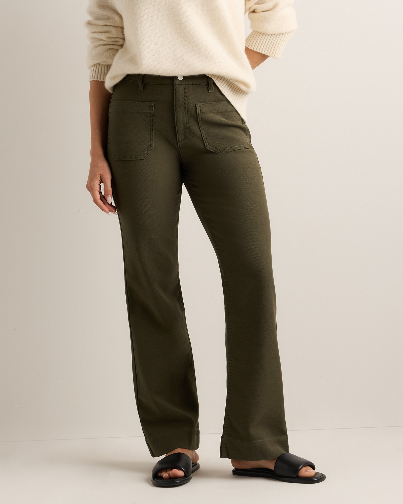 Quince | Women's French Terry Wide Leg Pants in Deep Navy, Size 16, Cotton | Quince