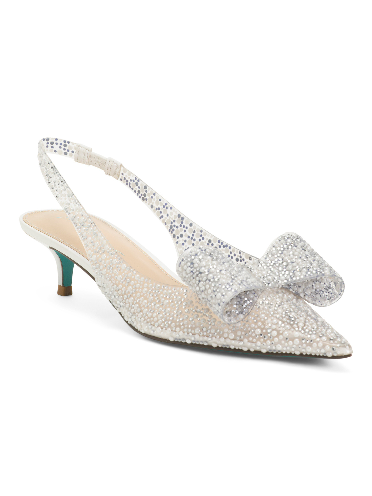 Patti Faux Pearl Slingback Heels With Bow | TJ Maxx