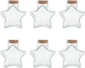 Magic Season Decorative Glass Bottles with Cork Stoppers (10 fl oz. Five-Pointed Star Bottles / 6... | Amazon (US)