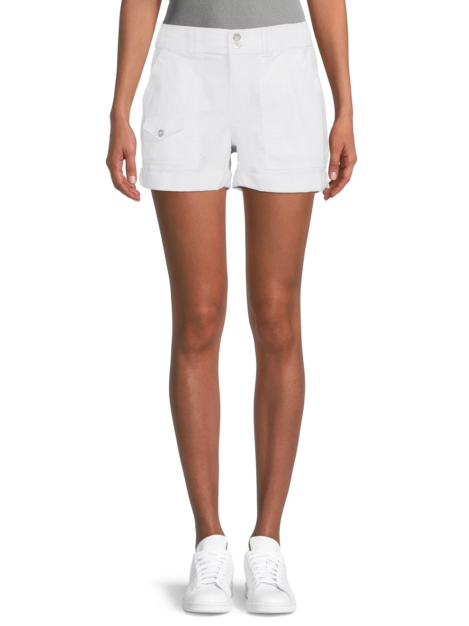 Time and Tru Women's Roll Cuff Utility Shorts | Walmart (US)