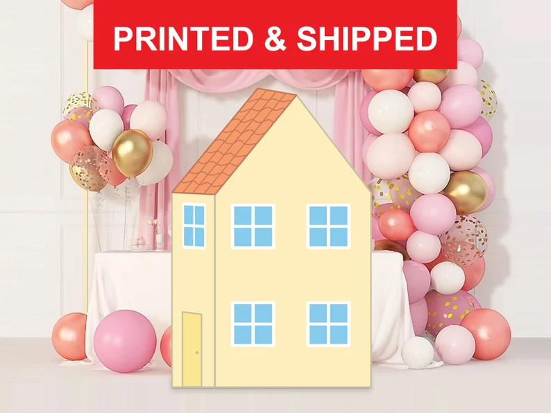BIG DECOR Pig House, peppa pig house Backdrop, lawn signs, yard signs, cutouts, birthday decor, c... | Etsy (US)