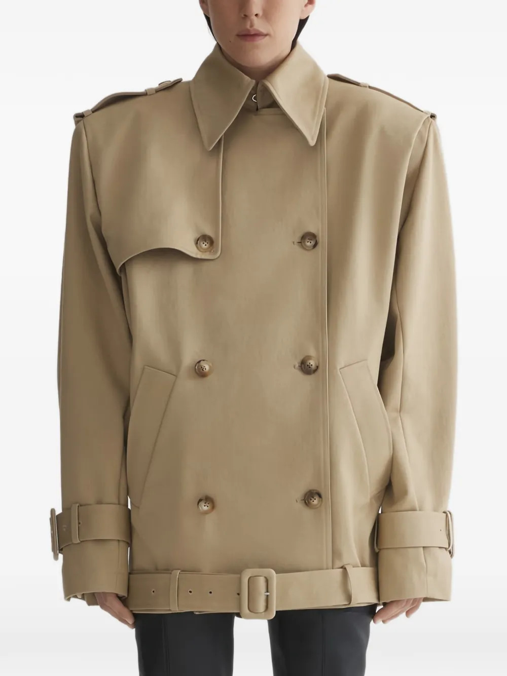 buckle double-breasted jacket | Farfetch Global