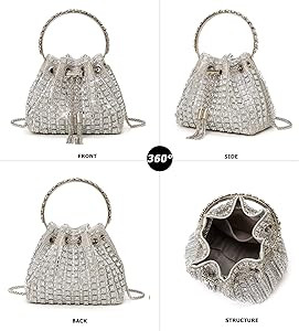 Sweetovo Sparkly Diamond Evening Bag Clutch Purses for Women Rhinestone Purse Glitter Handbag for... | Amazon (US)