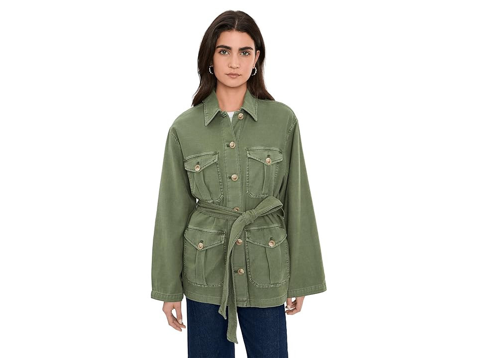 Faherty Soft Stretch Safari Jacket Women's Jacket Moss : SM, Cotton/Down/Spandex | Zappos
