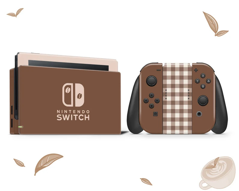 Artistic Retro Plaid Coffee Inspired 3M Premium Wrapping Vinyl Full Wrap for Nintendo Switch/oled... | Etsy (US)