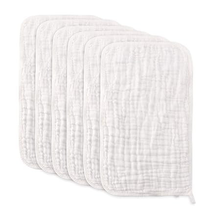Muslin Burp Cloths Comfy Burp Clothes - Baby Burp Rags for Boy Girls Muslin Bibs 6 Layers Large 2... | Amazon (US)
