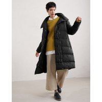 Seasalt Cornwall Hooded Longline Puffer Coat - 26-28REG - Black, Black | Marks & Spencer IE