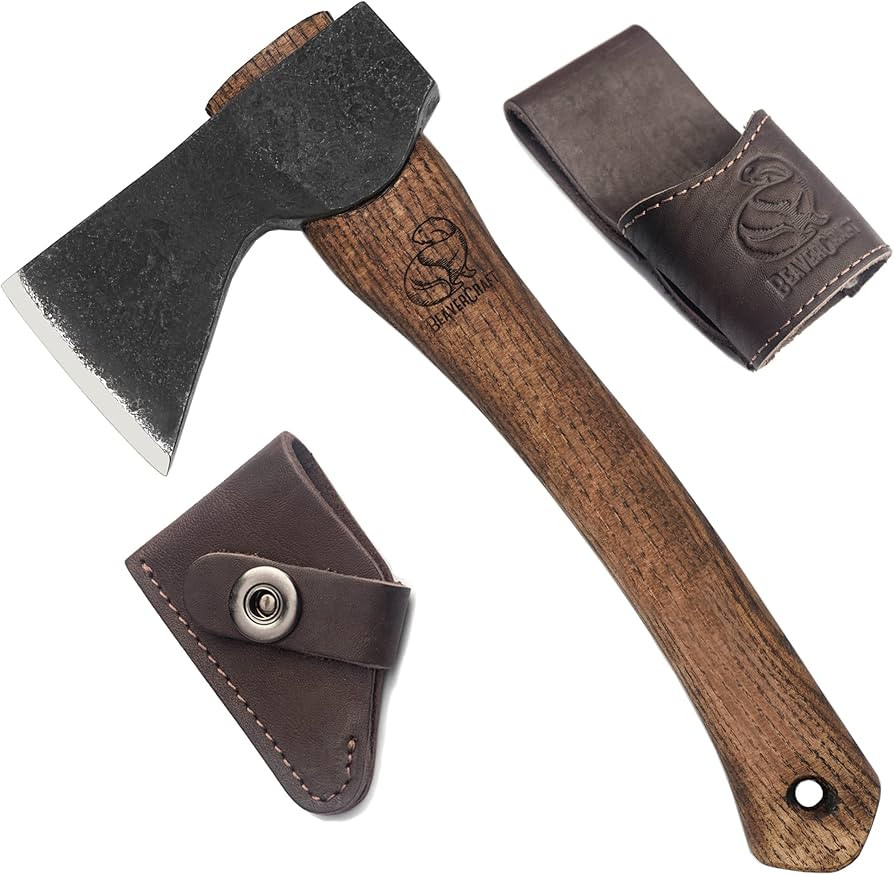 BeaverCraft Wood Carving Axe Hatchet with Sheath AX1 - Forged Axes Bushcraft Hatchet for Camping ... | Amazon (US)