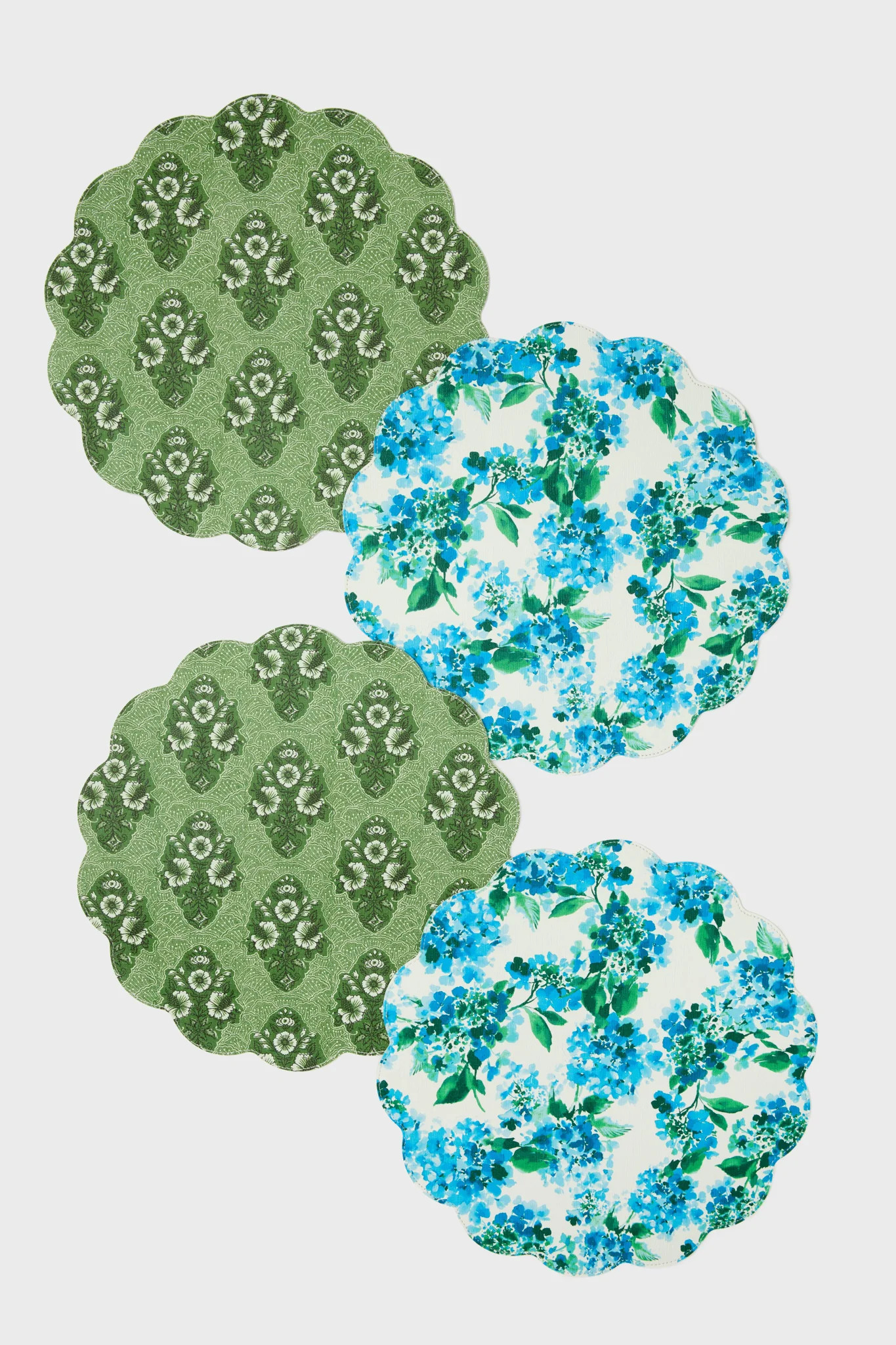 Caned Floral and Fresher Buds Reversible Wipeable Placemats Set of 4 | Tuckernuck (US)