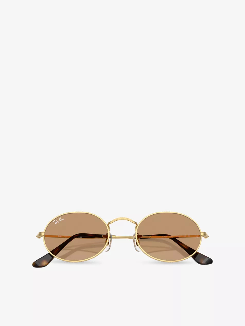 RB3547 Oval Metal Summer Capsule Oval-Frame Metal Sunglasses | Selfridges