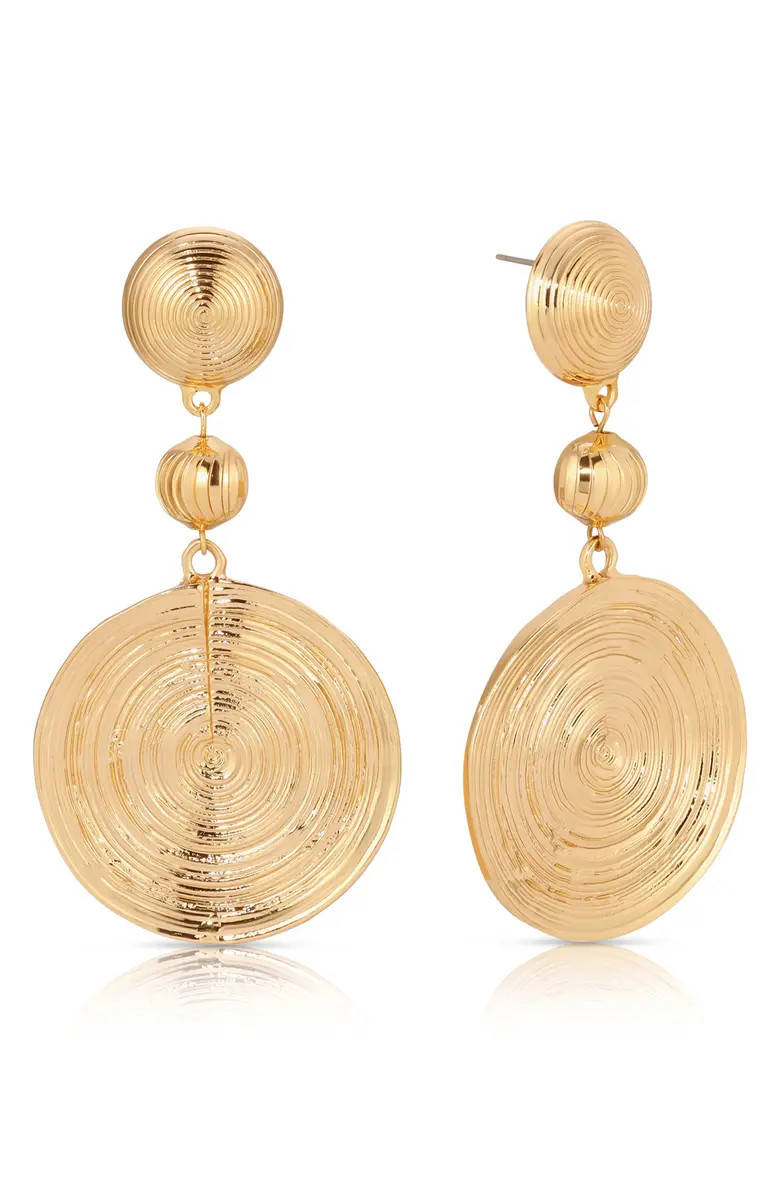Textured Disc Drop Earrings | Nordstrom