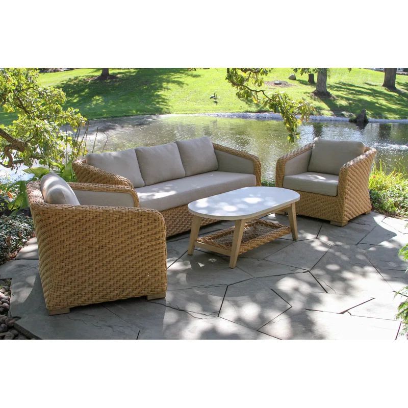 Edicott 4 Piece Sofa Seating Group with Cushions | Wayfair North America