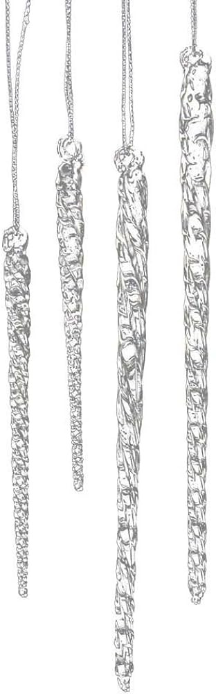 Kurt Adler 3-1/2-Inch-5-1/2-Inch Clear Glass Icicle Ornament Set of 24 Pieces (1) | Amazon (US)