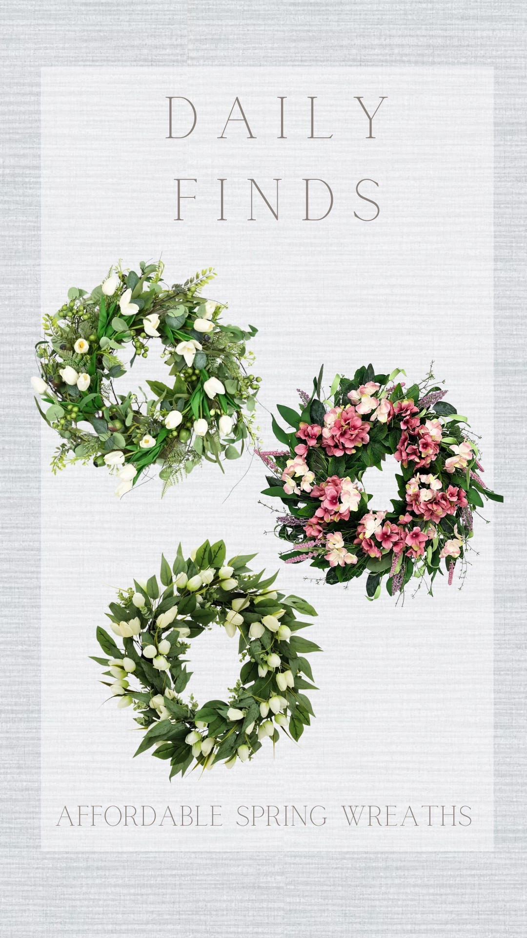 Affordable spring wreaths! Bottom two are under $30