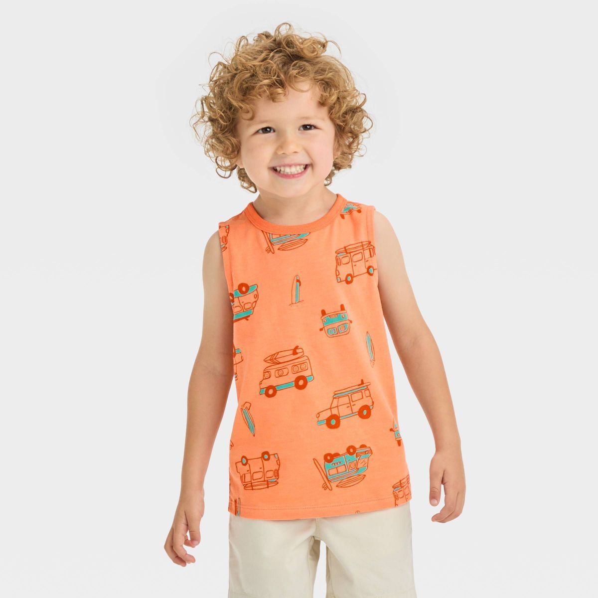 Toddler Boys' Van Tank Top - Cat & Jack™ Melon Orange | Target