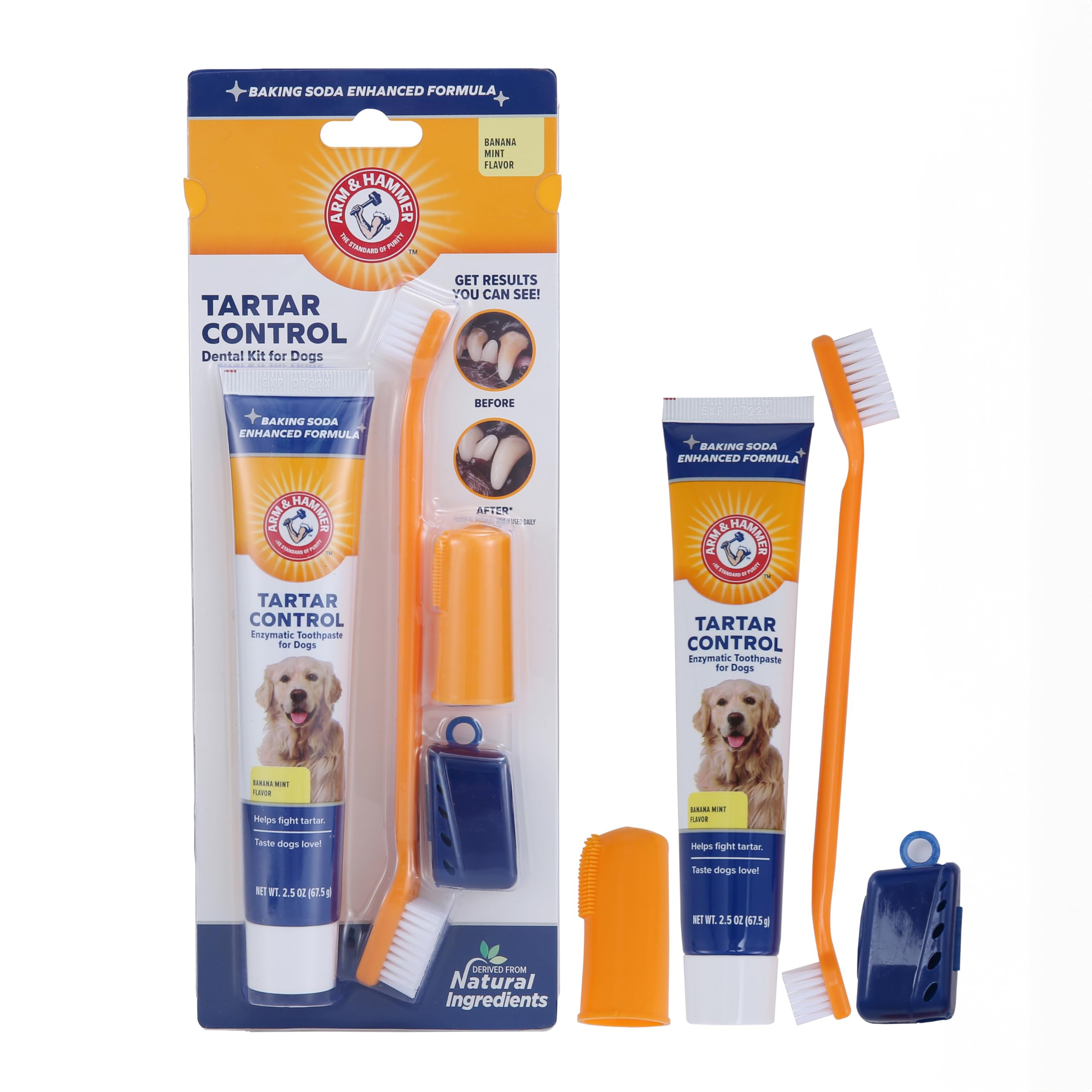 Arm & Hammer for Pets Tartar Control Kit for Dogs Contains Toothpaste, Toothbrush & Fingerbrush R... | Amazon (US)
