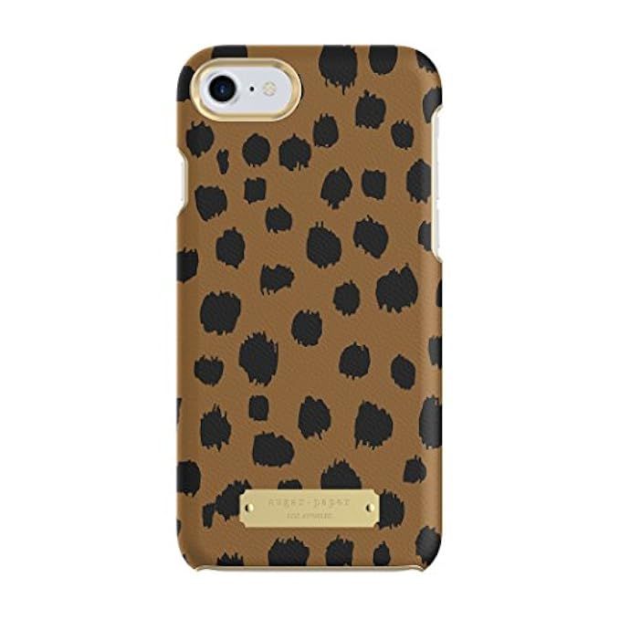 Sugar Paper Cell Phone Case for iPhone 7 - Mini Leopard Dot Black/Ivory Leather | Amazon (US)