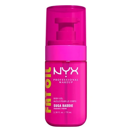 NYX Professional Makeup Fat Oil Hydrating Body Oil for Body Glow with Avocado Oil & Vitamin C, Suga Baddie, 2.36 fl oz | Walmart (US)