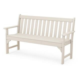 POLYWOOD Vineyard 60 in. 3-Person Sand Plastic Outdoor Bench GNB60SA - The Home Depot | The Home Depot