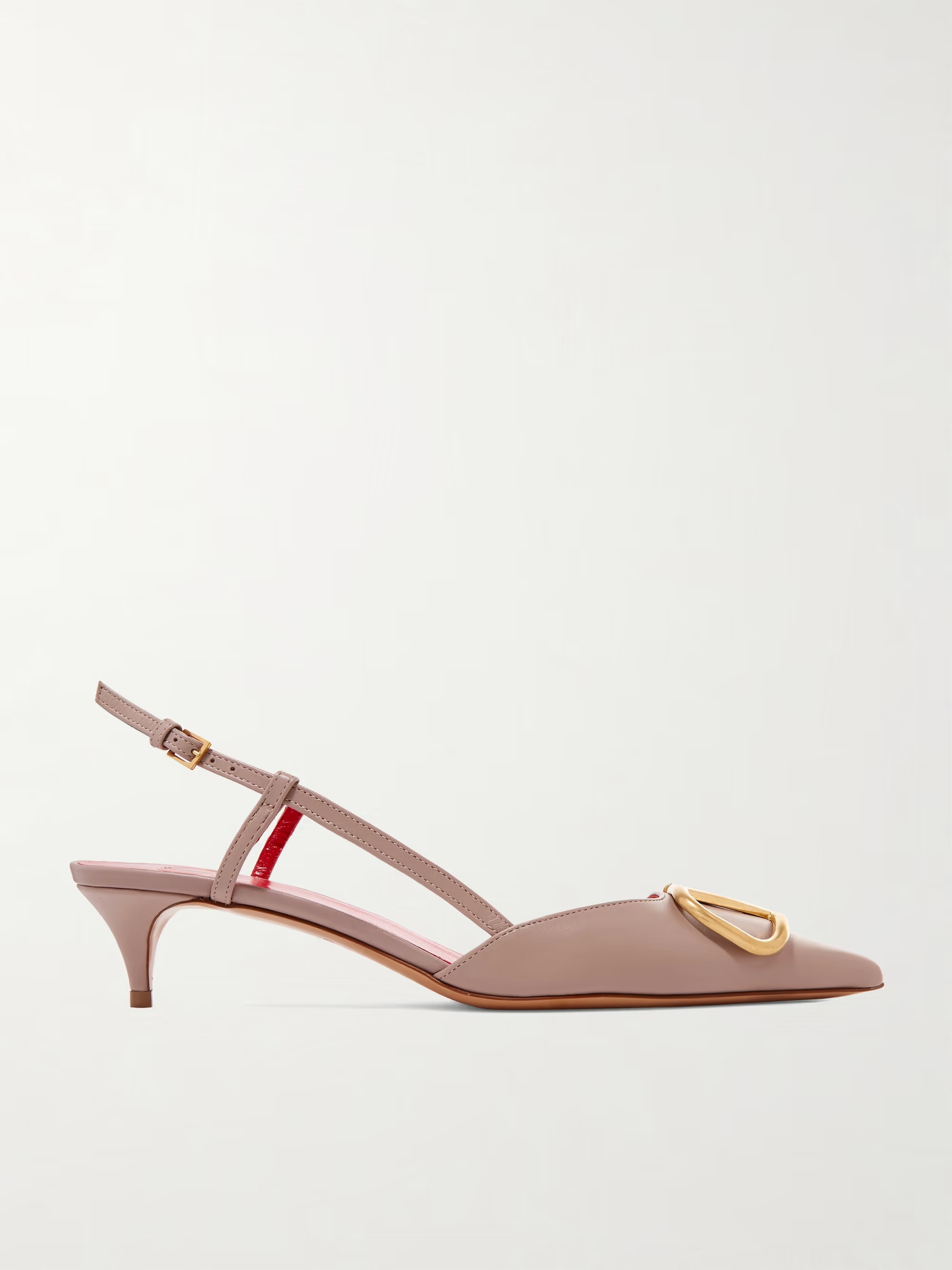 Valentino Garavani Go Logo 40 embellished leather slingback pumps | NET-A-PORTER (UK & EU)