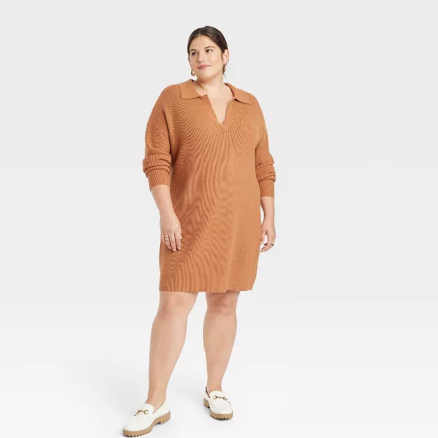 Women's Long Sleeve Polo Sweater Dress - A New Day™ | Target