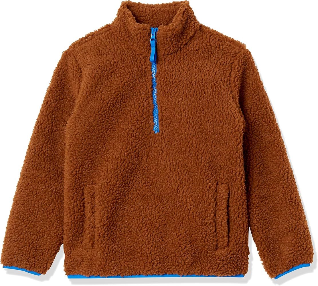 Amazon Essentials Boys' Polar Fleece Lined Sherpa Quarter-Zip Jacket | Amazon (US)