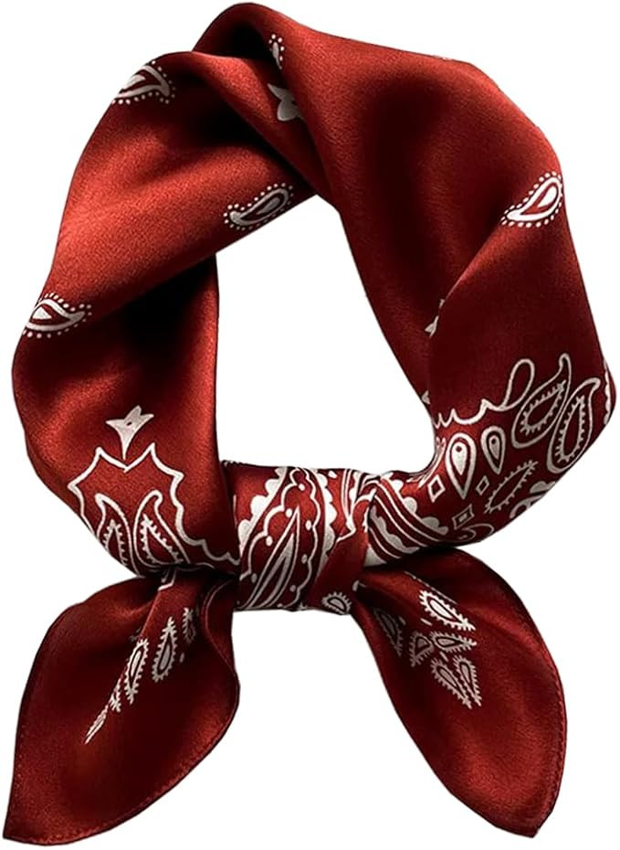 100% Mulberry Silk Scarf -21” Square Neckerchief with Gift Packed | Amazon (US)