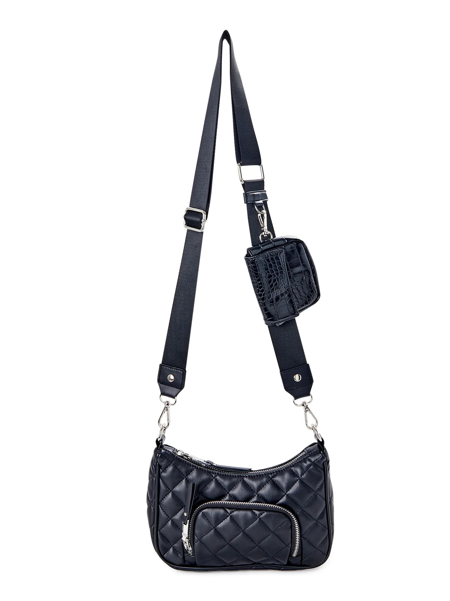 Madden NYC Women's Quilted Crossbody Bag with Pouch - Walmart.com | Walmart (US)