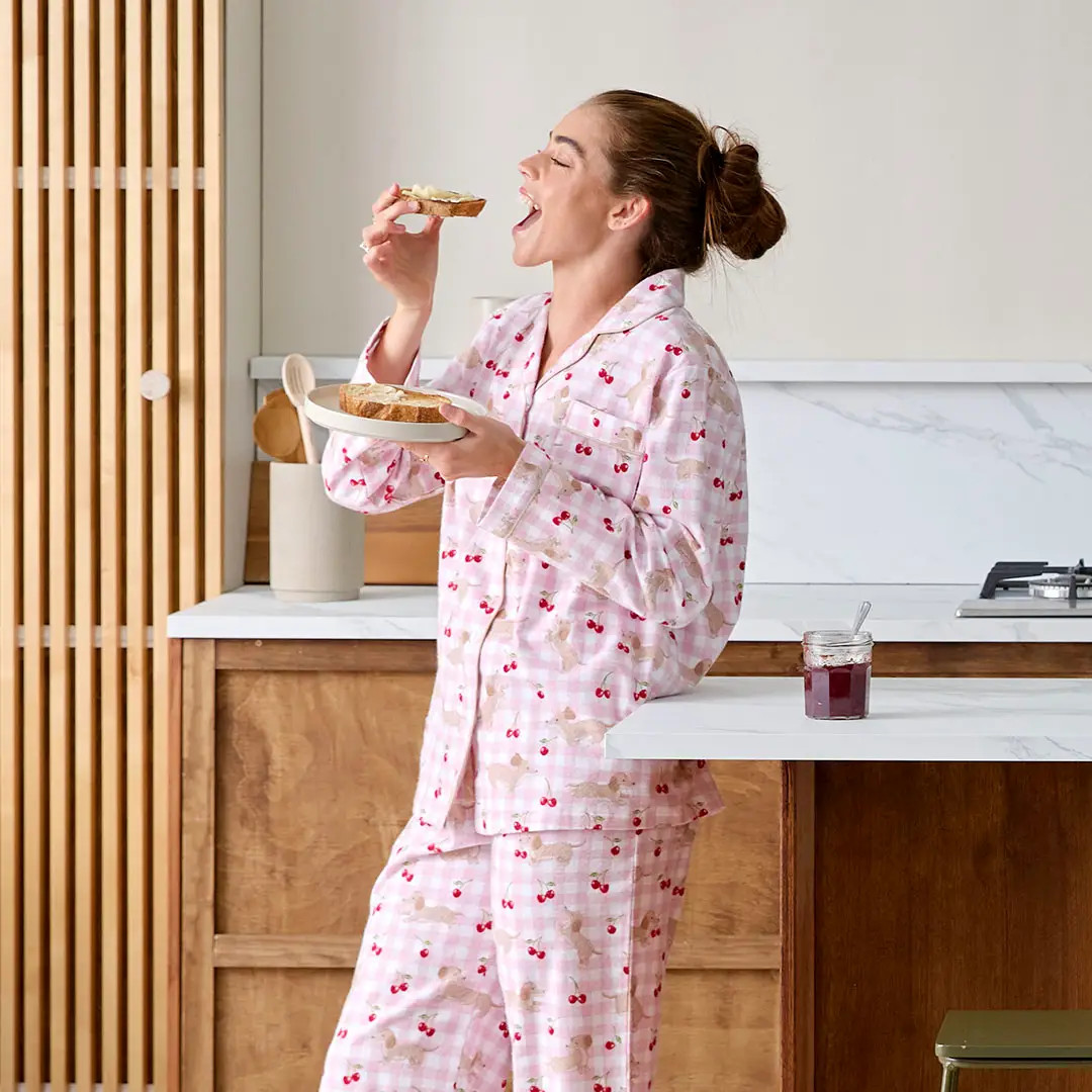 Cherry Dash Dog Flannelette Pyjamas | Bed Bath N' Table