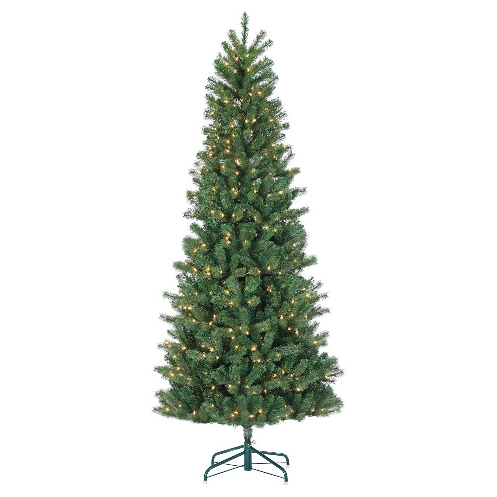 7.5ft Pre-Lit Artificial Christmas Tree Traditional Montgomery Pine - Clear Lights, Multi-Colored | Target