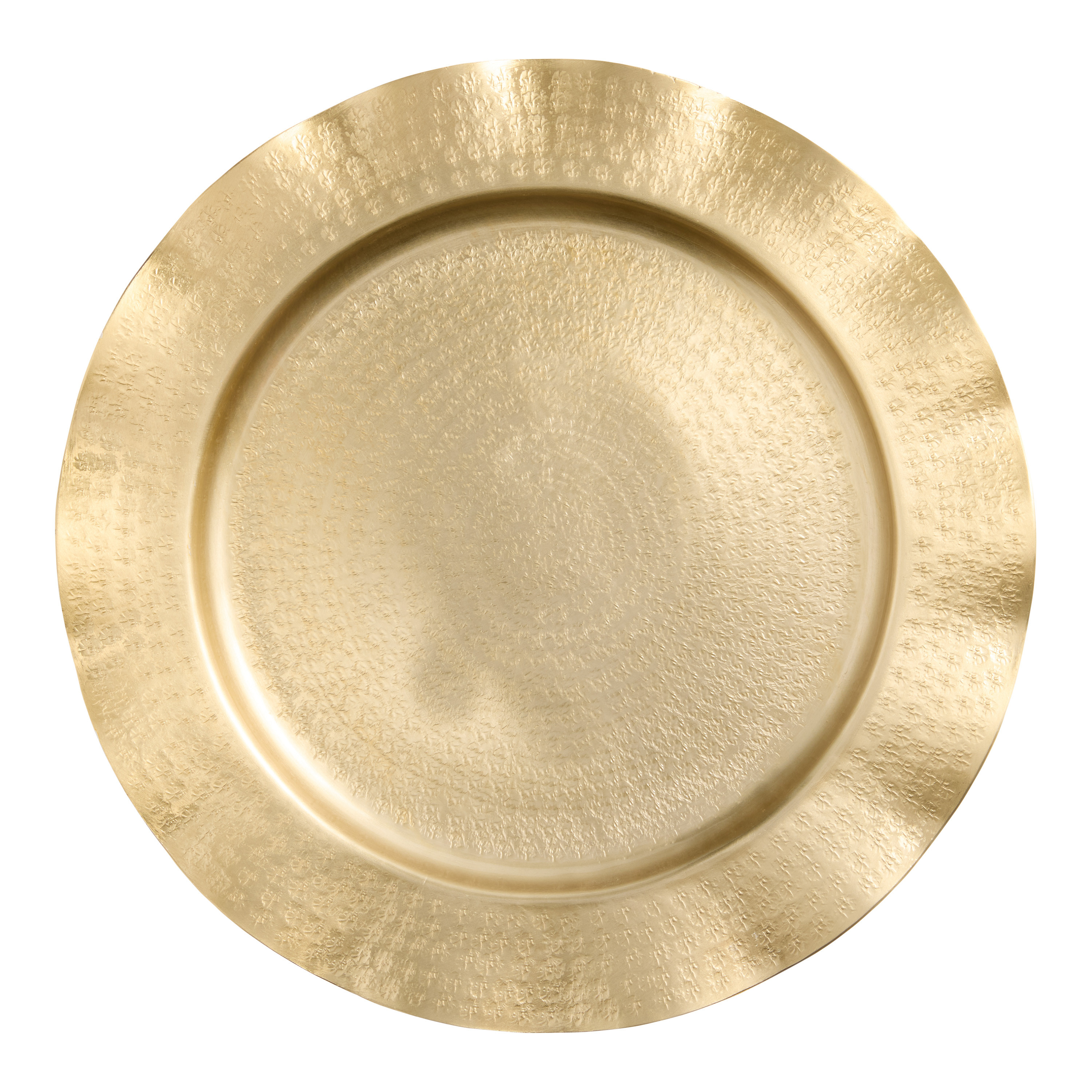 Round Gold Metal Hammered Charger Plate | World Market