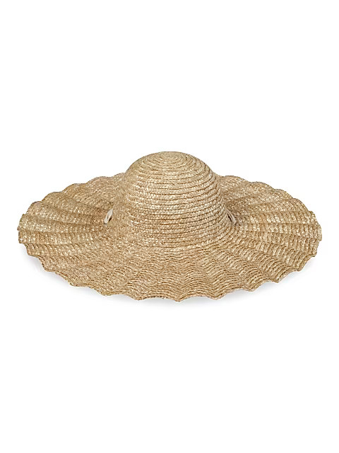 Scalloped Dolce Straw Wide-Brim Hat | Saks Fifth Avenue