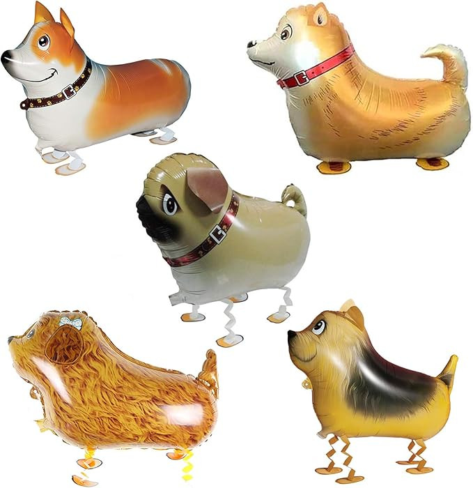 Walking Animal Balloons Pet Dog Balloons for Birthday Party Decor 5 Pack | Amazon (US)