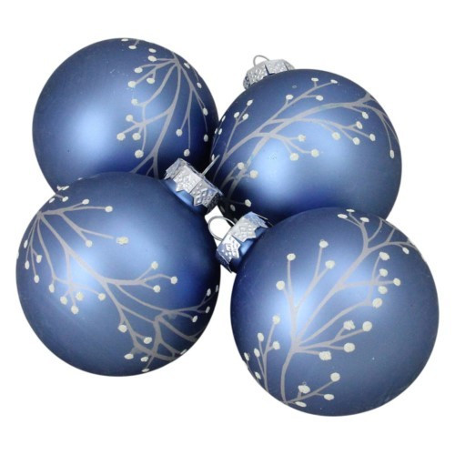 Northlight Branches on Slate Blue Ornament - Set of 4 | Jet.com