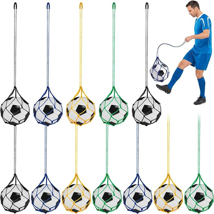 12 Pcs Soccer Kick Trainer, Adjustable Return Throwing Trainer Bungee Net Fits Ball Size 3, 4, 5,... | Amazon (US)